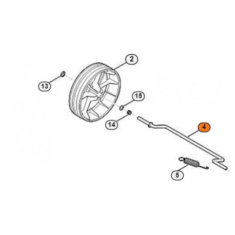 Axe de roue arrière pour tondeuse Stihl Viking 235