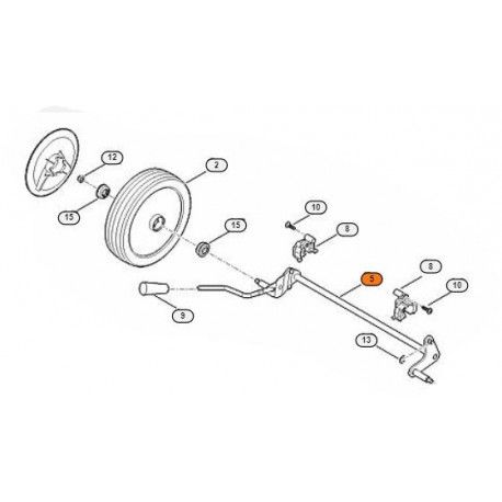 Axe de roue arrière tondeuses Stihl Viking 248 et 253 Axe de roue arrière tondeuses Stihl Viking 248 et 253