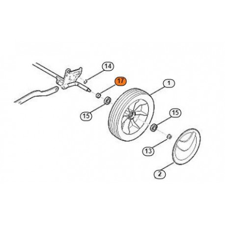 Entretoise pour essieu arrière Stihl et Viking MB 4 et RM 4 Entretoise pour essieu arrière Stihl et Viking MB 4 et RM 4