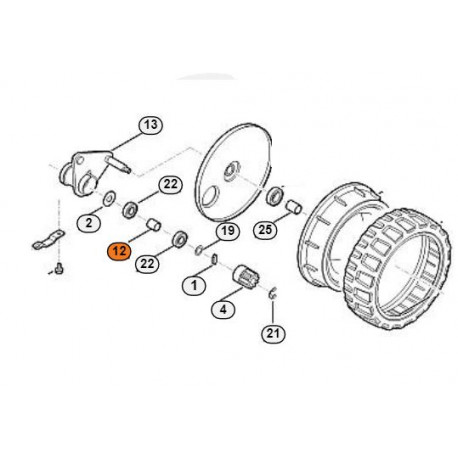 Entretoise pour roulement de roue Viking et Stihl