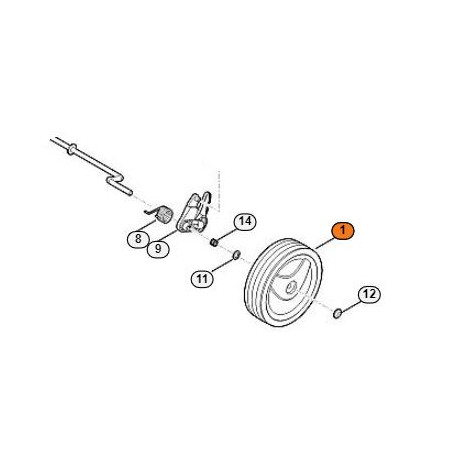 Roue avant tondeuse Stihl RMA 235, RME 235