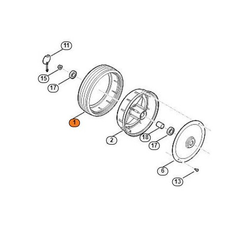 Bandage de roue de tondeuse Stihl 6375-704-9520 Bandage de roue de tondeuse Stihl 6375-704-9520
