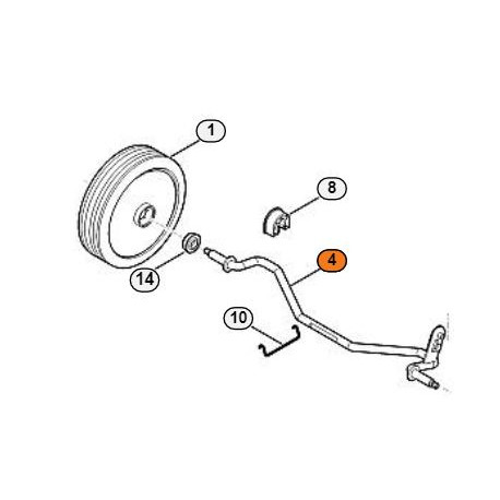 Essieu de roue avant tondeuse Stihl Viking série 248 et 253