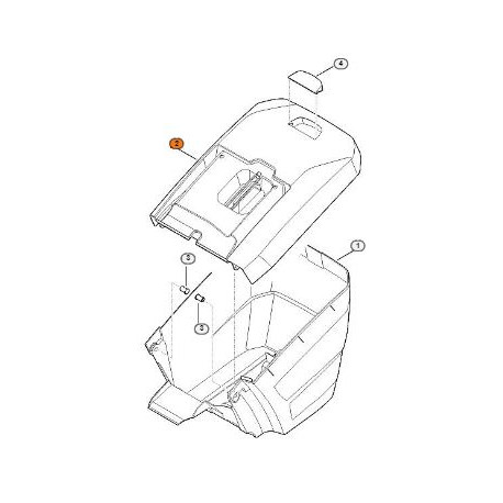 Capot de bac tondeuse Stihl RM 650 et RM 655 Capot de bac tondeuse Stihl RM 650 et RM 655