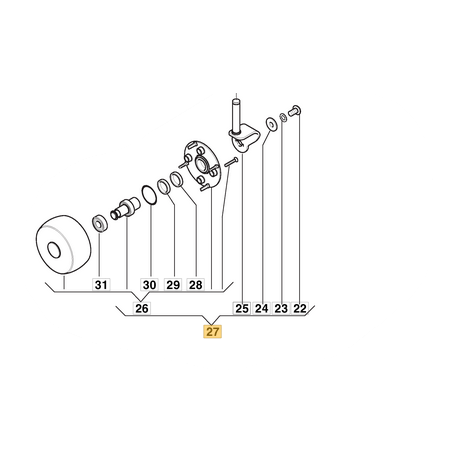 Roue avant droite pour robot de tonte Stiga Autoclip 720 S (2015)