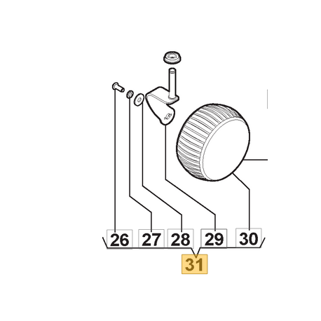 Roue avant gauche pour robot de tonte Stiga Autoclip 920 S