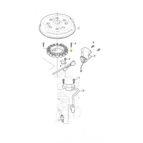 Alternateur moteur GGP TRE 586 V, TRE 586 VA, TRE 635 V