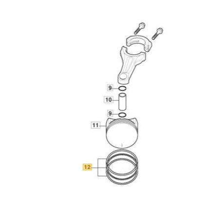 Segments moteur bi cylindre GGP TR 586 VA, TR 586V Segments moteur bi cylindre GGP TR 586 VA, TR 586V