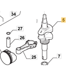 Vilebrequin pour moteur GGP TRE224