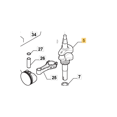 Vilebrequin pour moteur GGP TRE224