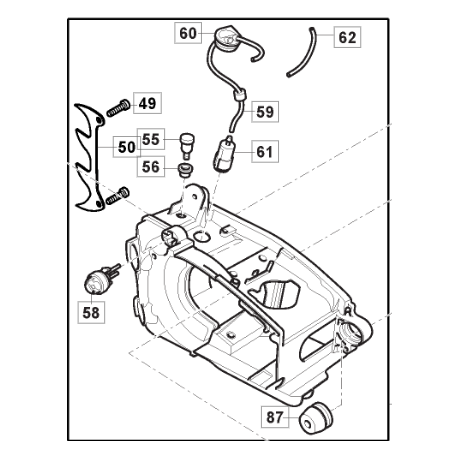Carter moteur tronçonneuse GGP 183057007/0 Carter moteur tronçonneuse GGP 183057007/0