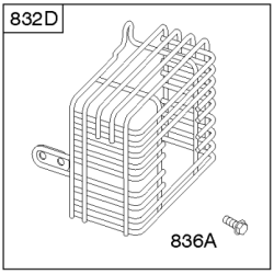 Grille echappement (carrée) moteur Briggs Stratton Q45, Sprint XT45, 500 Series Grille echappement (carrée) moteur Briggs Stratton Q45, Sprint XT45, 500 Series