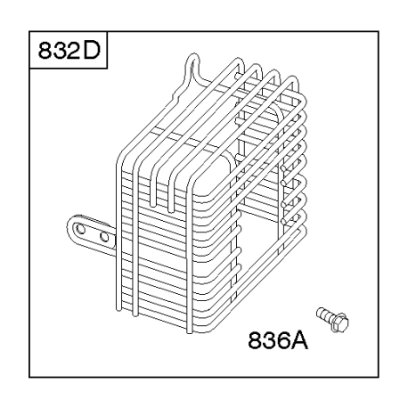 Grille echappement (carrée) moteur Briggs Stratton Q45, Sprint XT45, 500 Series