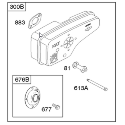 Pot echappement moteur Briggs Stratton Quattro 40 et SQ 40