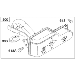 Pot echappement moteur Briggs Stratton 825 Series I/C, 850 Series, 875 Series Pot echappement moteur Briggs Stratton 825 Series I/C, 850 Series, 875 Series