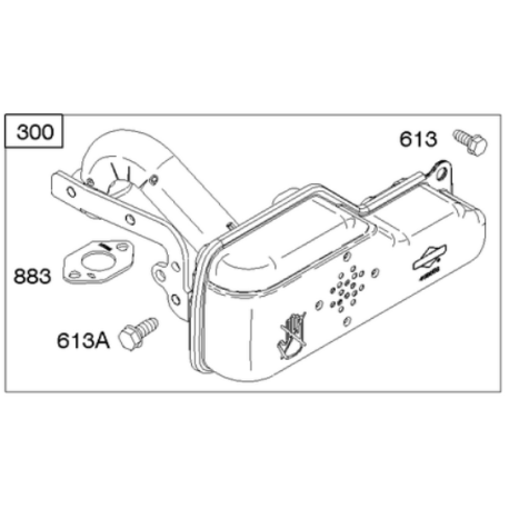 Pot echappement moteur Briggs Stratton 825 Series I/C, 850 Series, 875 Series