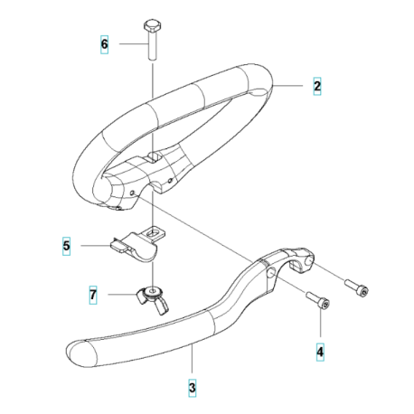 Poignée coupe bordure Flymo MT XLT3300 GT et Mc Culloch B40 P