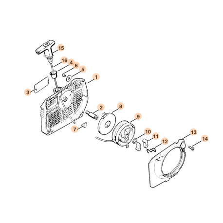 Lanceur tronçonneuse Stihl 064 et MS 640