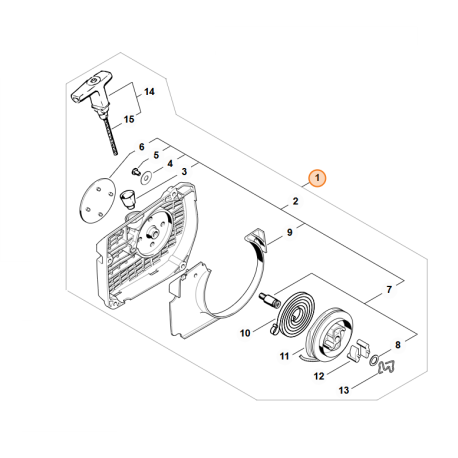 Lanceur tronçonneuse Stihl 034, 034 S, 036, 036 QS, MS 340, MS 360, MS 360 C