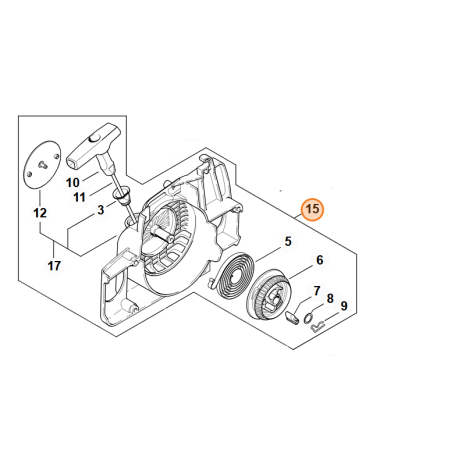 Lanceur tronçonneuse Stihl 017, 018, MS 180 2-Mix