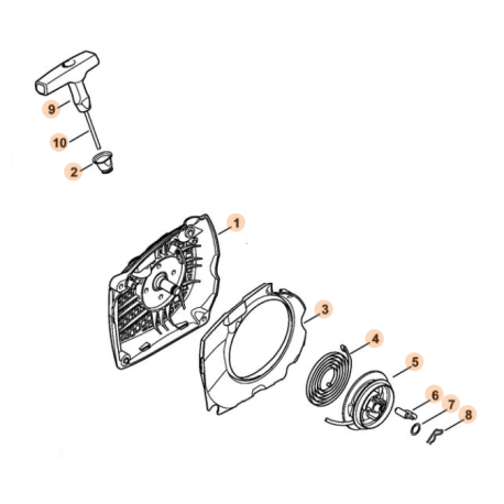 Lanceur tronçonneuse Stihl MS 231, MS 251