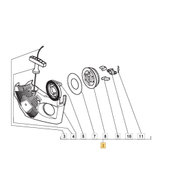 Lanceur pour tronçonneuse Alpina P382 S, Stiga SP 382, Castelgarden XC38 P