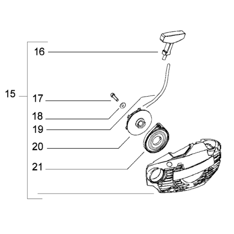 Lanceur tronçonneuse Mc Culloch Promac 10-42, Promac 10-46, Promac 10-49, Promac 10-51