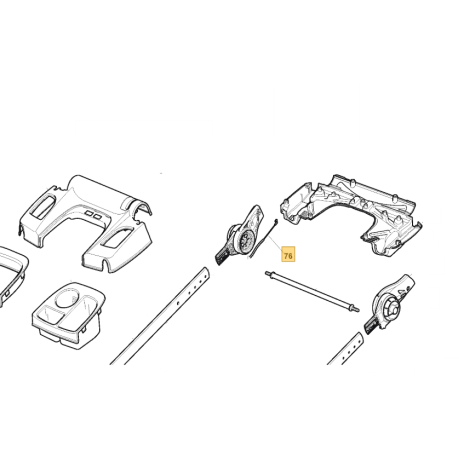Cable de traction GGP NP534 TR et PAN504 TR boitier BiCiDi (guidon avec bac de rangement)