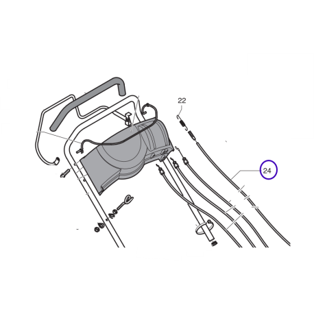 Cable de traction pour tondeuse Auchan T1600 3VM à 3 vitesses