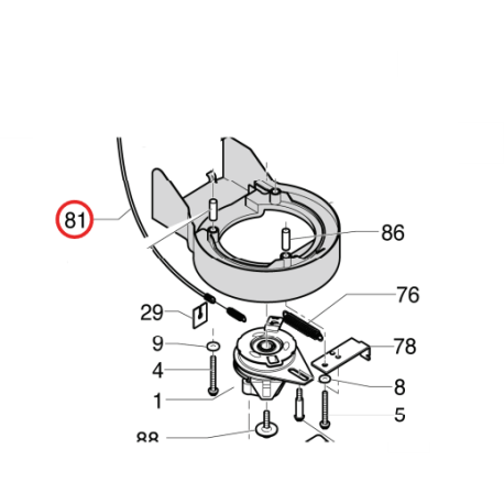 Cable embrayage de lame tondeuse Sterwins 46 HT BBC et 52 HT BBC