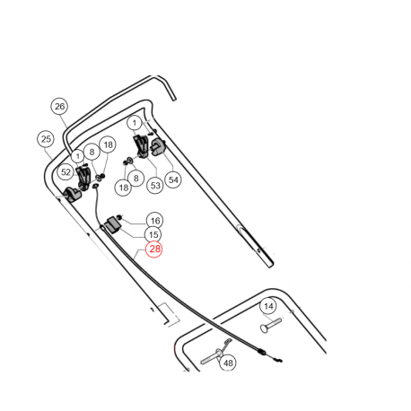 Cable frein moteur pour Marinox MX 46 à moteur Briggs & Stratton