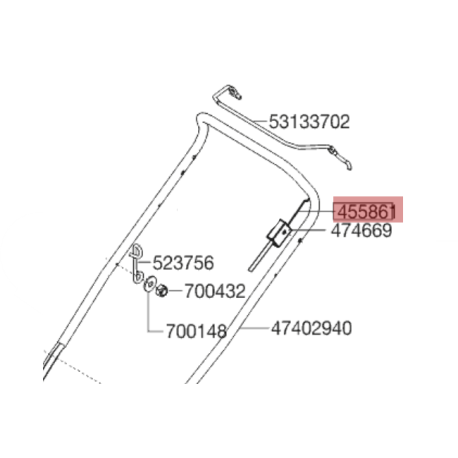 Cable frein moteur tondeuse Alko 42.5 / 46.5 P-A Highline, 4715 SP-A