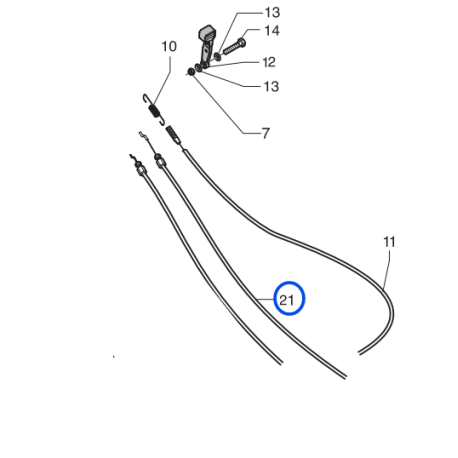 Cable frein moteur tondeuse Ema Auchan ER50B51CD et Bestgreen BG50B51