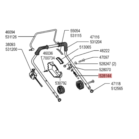 Cable arret moteur tondeuse à gazon Alko Brumi 470 S/M