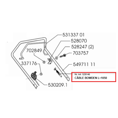 Cable frein moteur Alko Classic 4640 B, Desert 464, Hitline, Valgarden