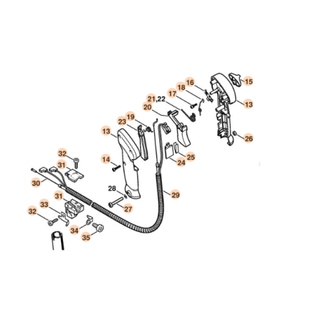 Poignée de commande complète pour débroussailleuse Stihl