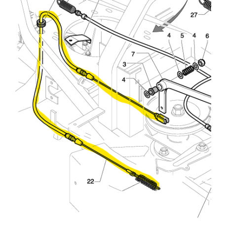 Cable embrayage de lame pour autoportée Bernard Loisirs BL 10567