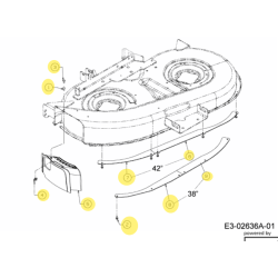 Kit mulching MTD pour plateaude coupe G 107 cm  OEM190A116