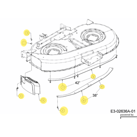 Kit mulching MTD pour plateaude coupe G 107 cm  OEM190A116