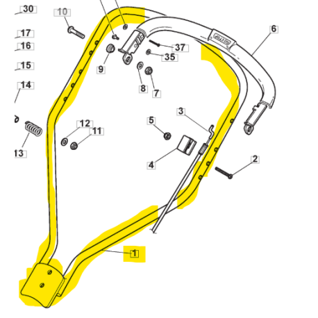 Guidon supérieur GGP 381006367/2 pour tondeuse à gazon