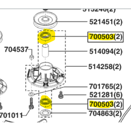 Roulement palier de lame autoprotée Alko 476634