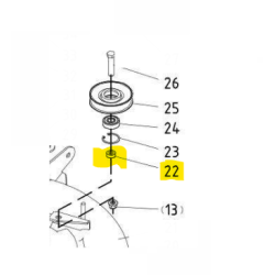 Entretoise 20084610 pour poulie de tension autoportée Topsun 102 cm