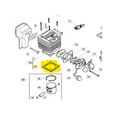Joint embase cylindre 118550588/0 – GGP/Castelgarden pièce origine