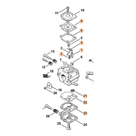 Jeu de joint 4132-007-1060 carburateur Stihl - Pièce d\'origine
