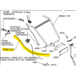 Câble avancement K308010012  tondeuses faucheuses broyeuses Kiva