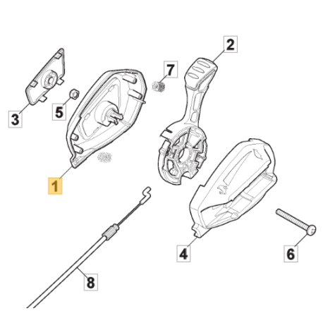 Demi carter de variateur vitesse GGP 322722817/0 – Pièce origine tondeuse
