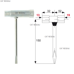 Clé à bougie 13x19 mm – Outil indispensable pour débroussailleuses et tronçonneuses