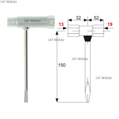 Clé à bougie 13x19 mm – Outil indispensable pour débroussailleuses et tronçonneuses
