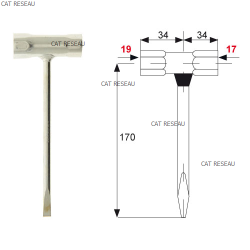 Clé à bougie 17x19 mm – Outil indispensable pour débroussailleuses et tronçonneuses