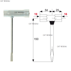 Clé à bougie 19X16 mm – Outil indispensable pour débroussailleuses et tronçonneuses
